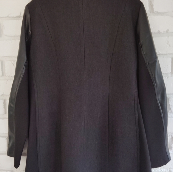 Chico's Moto Zip Jacket w/Faux Leather Sleeves And Collar sx 1 - Picture 2 of 5